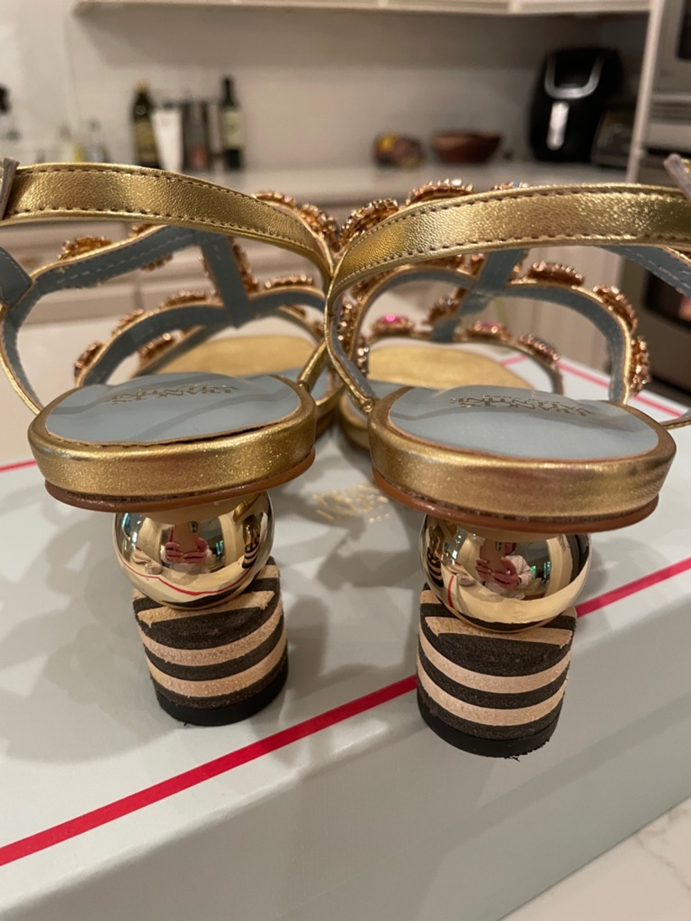 Frances Valentine NEW Kiki gem heeled sandal sz 7.5 - Picture 5 of 10